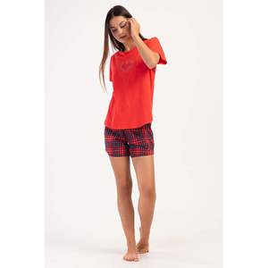 Conjunto de Pijama para Mujer, Talla XXL, Cuello Redondo, Manga Corta, Chaqueta Ovalada, Cómodo - Product Image 4