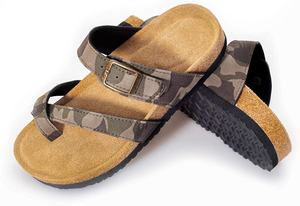 <span class=keywords><strong>Sandales</strong></span> à enfiler pour garçon en <span class=keywords><strong>cuir</strong></span> de vachette PU camouflage, confortables avec semelle en mousse à mémoire de forme et semelle en liège - Product Image 6