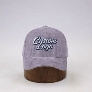 Gorra Snapback Unisex de Pana Lavanda con 6 Paneles, Hebilla Dorada Ajustable, Estilo Casual de Béisbol, Primavera Verano, Marca Personalizada - Product Image 1