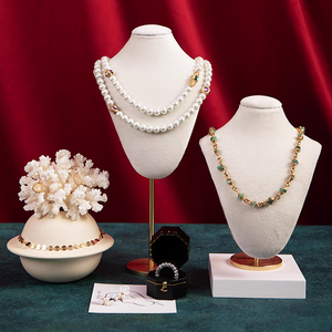 Phụ nữ của đồ trang sức hiển thị đứng nhung dọc ánh sáng sang trọng cửa hàng truy cập hiển thị đồ trang sức đạo cụ Vòng cổ đứng giá - Product Image 4