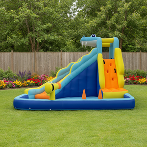 Château gonflable combiné en tissu Oxford, structure gonflable pour enfants en tissu Oxford avec piscine - Product Image 1