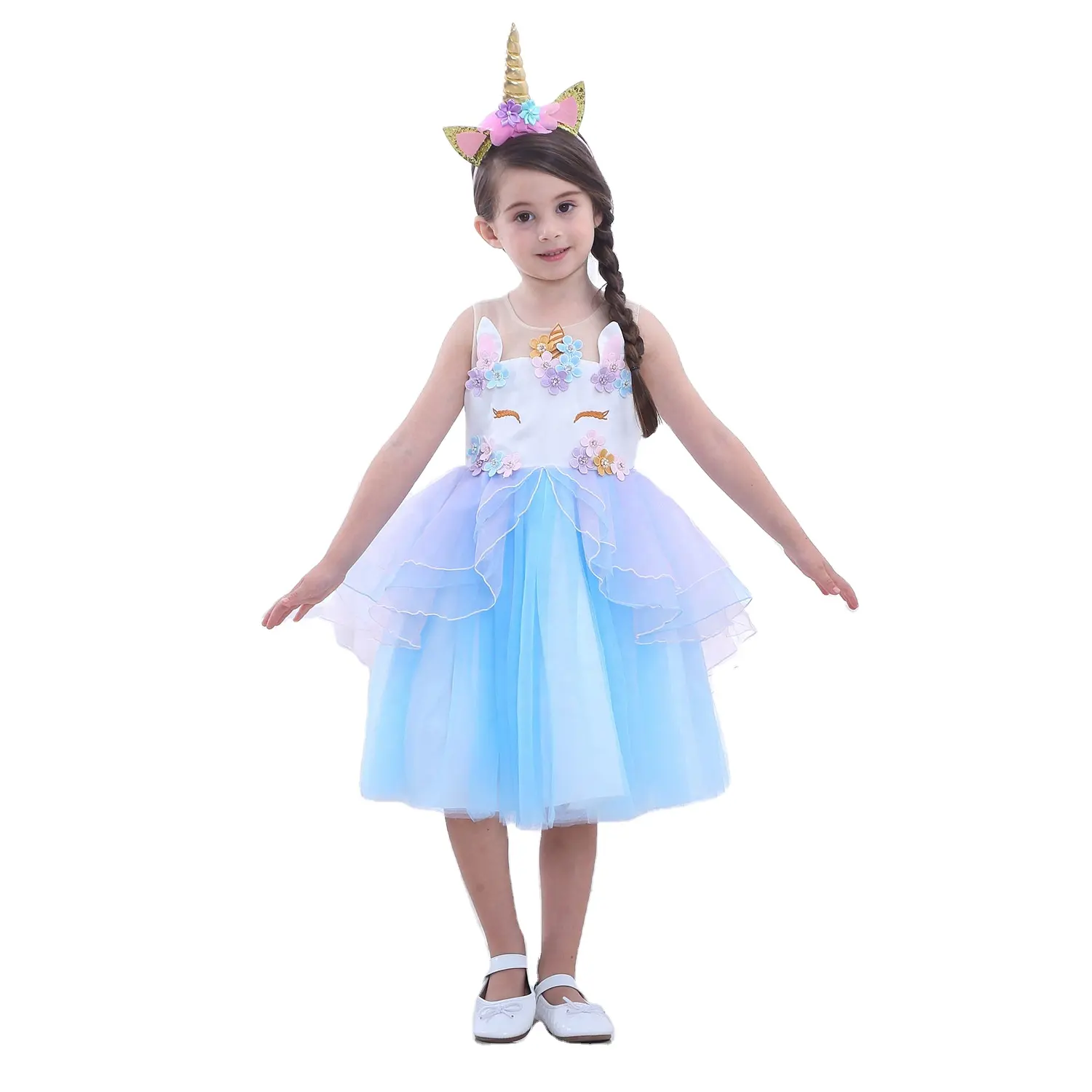 Hot sales Girl's Unicorn Dress Deluxe Princess Unicorn Dress For Party