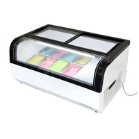 Congélateur à glace miniature pour comptoir avec verre incurvé, vitrine commerciale pour gelato pour les magasins de proximité et les kiosques