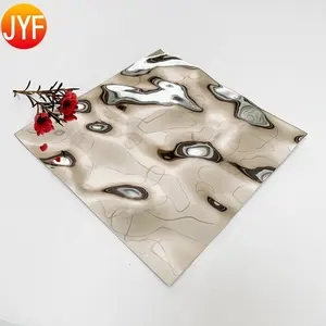 H252 Hot Sale Silver Water Ripple Polished Hotel Wall Panel Stainless Steel Sheet