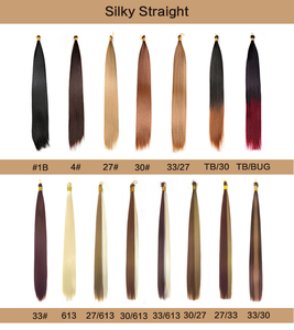 Extensions de cheveux synthétiques lisses et soyeuses, 22 pouces, mèches brutes pré-étirées, couleur brun blond, pour tresses - Product Image 6