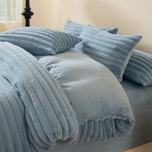 Fabrik Luxus Design Bett Set Plüsch Bettlaken Kaninchen Plüsch Samt 4 Stück Bett bezug mit Blatt - Product Image 3