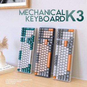 Teclado mecánico FREE WOLF K3, teclado para juegos de 100 teclas con efectos de luz coloridos para ordenadores portátiles de oficina y hogar - Product Image 6