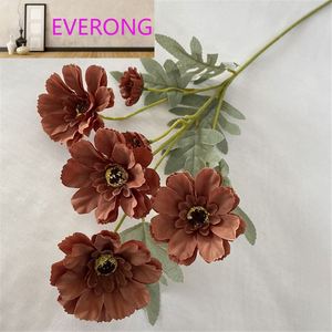 Flores Artificiales Multicolor-<span class=keywords><strong>Café</strong></span> Oscuro, Loto y Crisantemo para Decoración <span class=keywords><strong>de</strong></span> Bodas - Product Image 1