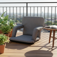 Chaise de plage inclinable réglable gris foncé, design moderne Oxford, coussin rembourré, pliable, légère, portable, pour l'extérieur