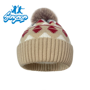 Nouvelle arrivée hiver laine tricoté <span class=keywords><strong>bonnet</strong></span> femmes fourrure <span class=keywords><strong>pompon</strong></span> chapeau <span class=keywords><strong>femme</strong></span> femmes protection des oreilles coupe-vent tricoté chapeau chaud chapeau - Product Image 1