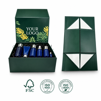 Boîte cadeau magnétique de luxe pliable en carton rigide recyclé 1200g avec gaufrage, doublure en éponge et fermeture à aimant N52