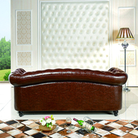Canapé inclinable Chesterfield 3 places en cuir véritable de haute qualité pour salon
