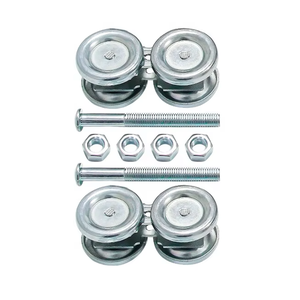 Kit d'accessoires de poulie pour porte coulissante industrielle moderne en acier, roue à roulement suspendu, roulement à billes, zinc blanc, épaisseur 4 mm, garantie 1 an - Product Image 4