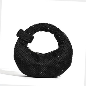 PLAYMAX Custom Shiny Rhinestone <b>Small</b> Classic Elegant Polyester Handbag Sparkly Crossbody <b>Purse</b> Chain Strap for Women 1L Bag - Product Image 6