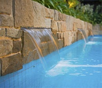 Mur d'eau en acrylique, rideau de cascade, cascade en acrylique, cascade extérieure pour piscine