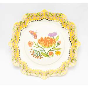 Vajilla de Papel Floral con Borde Dorado Estampado en Caliente Personalizado de Damai, Fabricante de Vajilla de Papel Desechable, Vajilla de Papel para Fiestas en el Jardín - Product Image 3