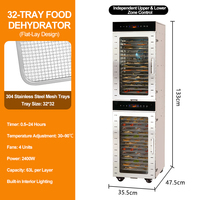 Déshydrateur alimentaire commercial en acier inoxydable pour fruits, légumes, friandises pour animaux et autres aliments 220V/110V
