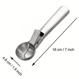 ที่ตักไอศกรีมสแตนเลสแบบมีโลโก้สั่งทำพิเศษ คุณภาพพรีเมียม พร้อมที่กด - Product Image 2