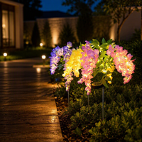 Lampe solaire LED en forme de petite fleur de glycine, étanche IP65, pour éclairage extérieur de chemin et décoration paysagère, lumière solaire de jardin