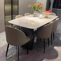 Mesa de Comedor, Estilo Italiano Moderno Minimalista de Alta Gama, Personalizable, Juego Rectangular Pequeño con Sillas para el Hogar