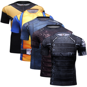 Impresión Digital Sublimación Anime 3D Película Personajes Camisetas para hombres Etiquetas privadas personalizadas Patrón de forro Rash Guard para hombres - Product Image 6