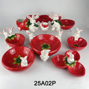 Bol à Fruits en Céramique Lapin sur Scooter – Plat de Service Décoratif en Forme de Lapin Mignon pour la Décoration Intérieure et Cadeau - Product Image 3