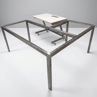 Vente en gros de mobilier commercial moderne pour cadres, table de poste de travail modulaire en L, composants de cadre et de pieds personnalisables, finition poudrée