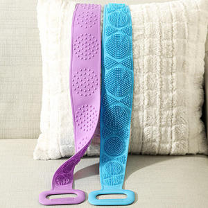 Brosse de bain en silicone naturel, longue bande double face pour le dos, sans douleur, pour hommes et femmes - Product Image 5