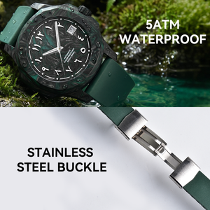 Reloj Automático de Lujo para Hombre de Fibra de Carbono, Reloj Automático de Lujo Personalizado <span class=keywords><strong>Chino</strong></span>, Reloj Deportivo Mecánico a Prueba de Agua - Product Image 2