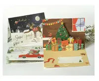 مخصص 3d بطاقة تحية على شكل حيوانات عيد ميلاد سعيد المنبثقة بطاقة 3d عيد الميلاد بطاقات