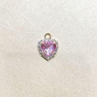 Coeur avec pince suspendue perceuse autour du bord cristal boucle pendentif verre bricolage cristal pendentif accessoires matériaux faits à la main