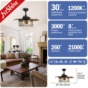 1stshine Ventilador de Techo Fabricante 36 Pulgadas Pequeño Hiden Blades Ventilador de Techo Retráctil con Luz - Product Image 3