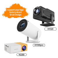 Projecteur HY300 Pro Android 11 Mini Portable Home Cinéma 2 Go RAM 16 Go ROM 160 ANSI Lumens Prise en charge 4K Projection Courte Portée Intégré