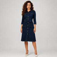 Robe plissée décontractée pour femme, longueur genou, avec ceinture boutonnée, coupe trapèze, taille haute, pour l'été – Excellence de la mode, expédition rapide
