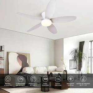 42 "dẫn Quạt trần Dimmable dẫn ánh sáng 3000k-6000K trắng điều khiển từ xa 85-265V 5 lưỡi DC động cơ dẫn đa chức năng ánh sáng quạt - Product Image 2
