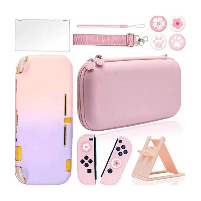10 in 1 Carrying Case Kit for Nintendo Switch/lite/oled Console Accessories Kit With Screen Protector Thumb Grips Hard Shell Bag