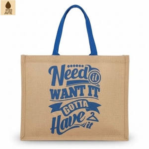 <b>Jute</b> <b>Bag</b> with Starched <b>Jute</b> Reusable Eco Friendly <b>Shopping</b> Tote <b>Bag</b> Natural Fiber Carry <b>Bag</b> with Strong Handle Grocery <b>Shopping</b> - Product Image 3