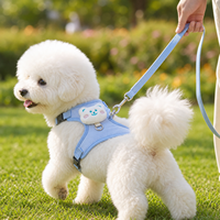 Ensemble Harnais pour Chien et Chat en Peluche, Léger, Respirant, Écologique, Anti-Évasion, Gilet de Promenade pour Chatons et Petits Chiens 120cm