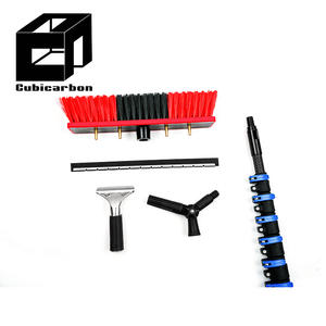 Système de nettoyage de vitres à haute pression avec perches télescopiques en fibre de carbone et perche à eau - Product Image 3