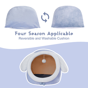Nettes Katzen höhlen bett für Innen katzen, Katzen betten mit rutsch festem Boden, wasch bares abnehmbares Kissen, blau - Product Image 2