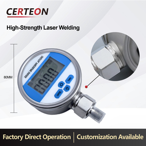 Amplo Alcance Portátil Montagem Painel 4‑20mA Aço Inox LCD Alta Precisão Industrial Manómetro digital - Product Image 5