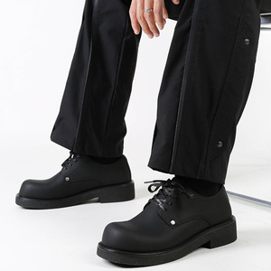 Sangseey Lovers <span class=keywords><strong>Derby</strong></span> Shoes Chaussures à lacets pour hommes et femmes en cuir véritable à <span class=keywords><strong>bout</strong></span> <span class=keywords><strong>rond</strong></span> et à tige basse pour bottes antidérapantes - Product Image 3