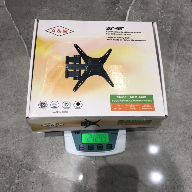 OEM Wholesale Price A&M-M40 Full Motion TV Wall Mount VESA 200X200 to 400*400mm Steel TV Stand Bracket Size 26-55''
