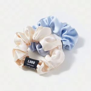 Élastique à cheveux en soie pour femme, personnalisé avec logo, anti-emmêlement, 1 à 6 cm, tendance - Product Image 3
