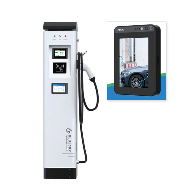 Bluesky 22kW Type 2 EV Charger AC Charging Station for Electric Car, Fast Floor Standing EVSE with Dual Connector