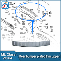 Pelindung Plat Penutup Ambang Bagasi Krom Perak Untuk Mercedes Benz W164 W140 Ae86 Body Ml Class Bumper Belakang Bumpermercedes
