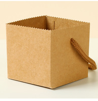 Sacs en papier carrés personnalisés pour plantes succulentes, avec poignée en corde, pour boîte cadeau, vente en gros