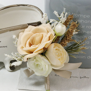 批发派对用品乐队婚礼舞会人造真触摸胸花腕花 - Product Image 4