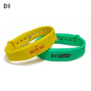 Biểu tượng tùy chỉnh/mã QR Silicone Vòng đeo tay 13.56MHz kiểm soát truy cập Vòng đeo tay Mifare cổ điển Ev1 Silicone dây đeo cổ tay - Product Image 5