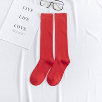 Nouvelles chaussettes longues de style coréen pour l'automne et l'hiver, chaussettes de mollet couleur bonbon, chaussettes hautes jusqu'aux cuisses
